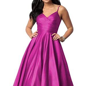 Breathtaking Pink Satin Ball Gown